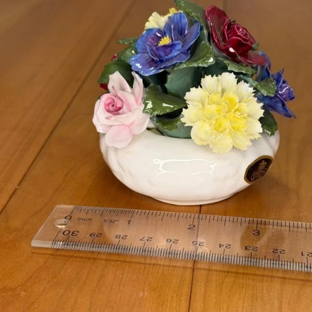 Aynsley Bone China Floral Bouquet – England Roses Pansies Carnations 3.5